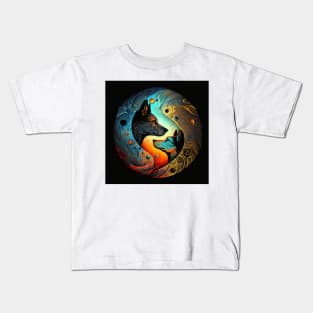 Yin Yang dogs Kids T-Shirt